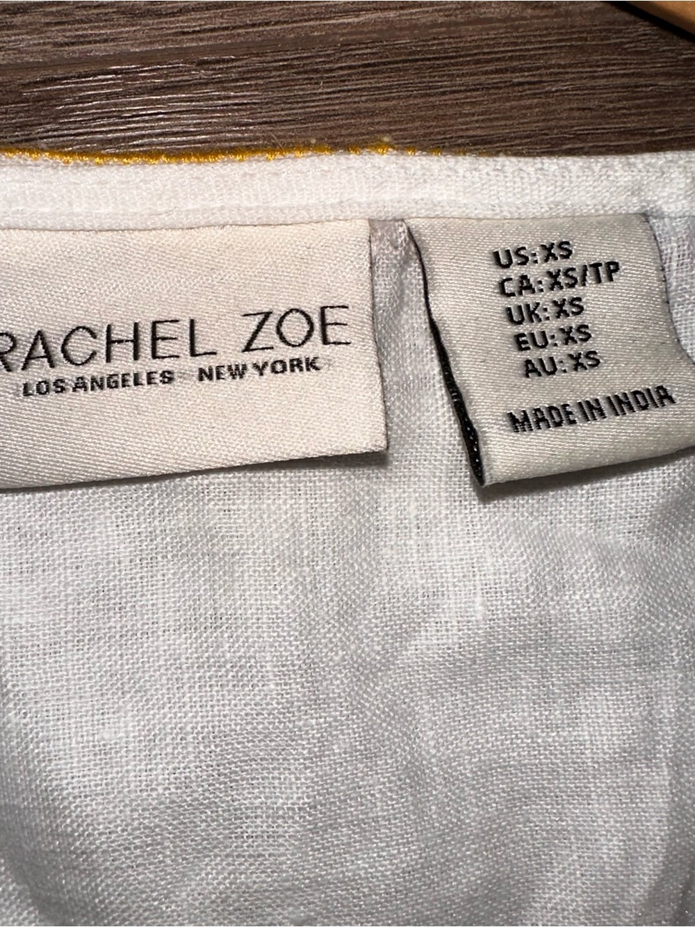 Rachel Zoe White LINEN Top V-Notch Neckline - Picture 7 of 7